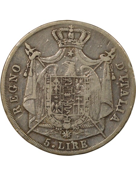 Roi d'Italie 5 lire Argent 1812 M Milan
