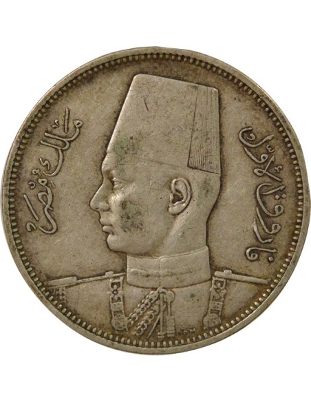Roi d´Egypte 5 piastres Argent 1939 Londres