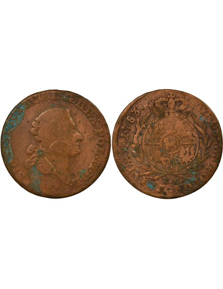 Pologne-Lituanie Stanislas II 1 trojak Cuivre 1783 Varsovie