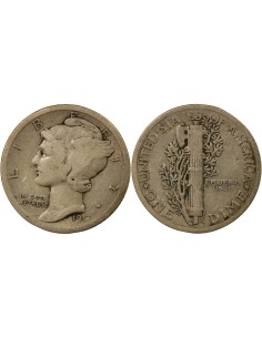 USA Mercury 1 dime Argent 1917 Philadelphie