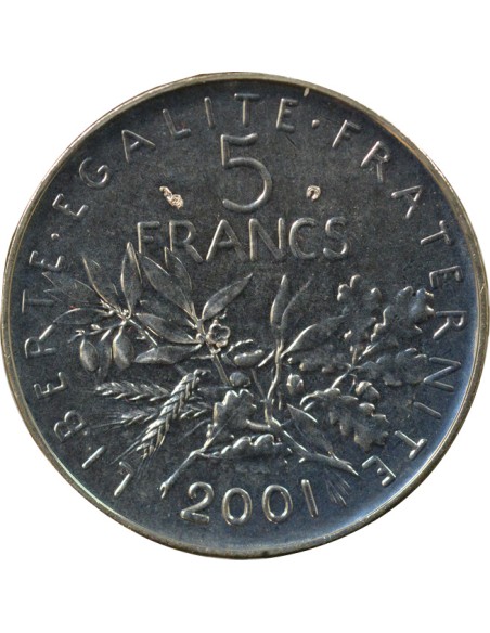 Semeuse  5 francs Argent 2001 A Paris