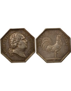 Louis XVIII Préfecture de Police 1 jeton Argent