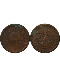 Argentine 20 decimos Bronze 1827-1830