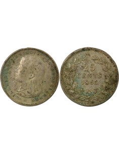 Pays-Bas Wilhelmina I 25 cents Argent 1895 Utrecht