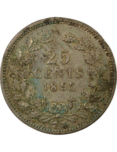 Pays-Bas Wilhelmina I 25 cents Argent 1895 Utrecht