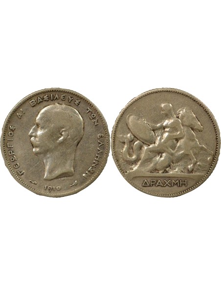 Grèce Georges I de Grèce 1 drachme Argent 1910 A Paris