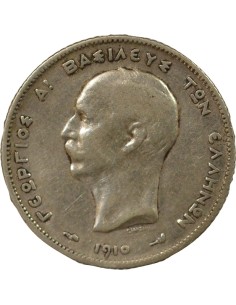 Grèce Georges I de Grèce 1 drachme Argent 1910 A Paris 2