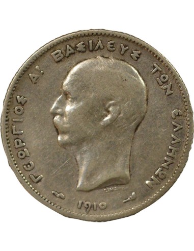 Grèce Georges I de Grèce 1 drachme Argent 1910 A Paris