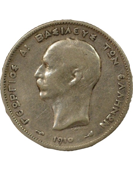 Grèce Georges I de Grèce 1 drachme Argent 1910 A Paris