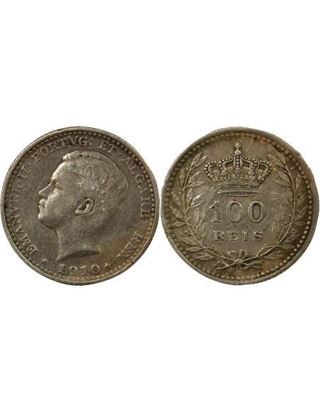 Portugal Manuel II 100 reis Argent 1910 Lisbonne