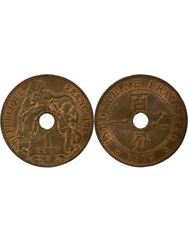Indo-Chine Fr. 1 centième Bronze 1903 A Paris