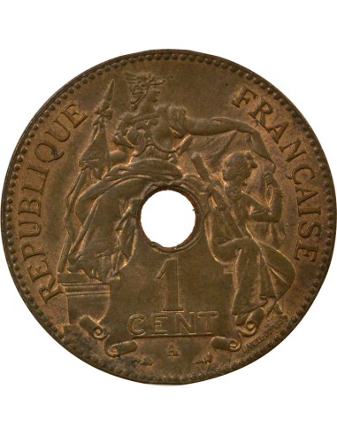 Indo-Chine Fr. 1 centième Bronze 1903 A Paris