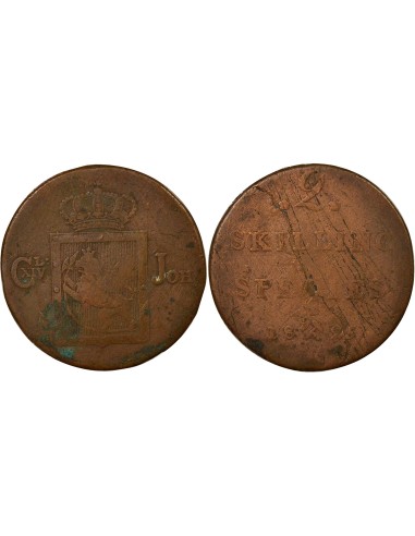 Norvège Karl XIV Johan 2 skilling Cuivre 1825 Kongsberg