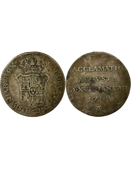 Espagne Charles IV d'Espagne 1 jeton Argent 1350 AH AI Madrid