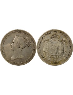 Duché de Parme et Plaisance Marie-Louise d'Autriche 5 lire Argent 1815 M Milan