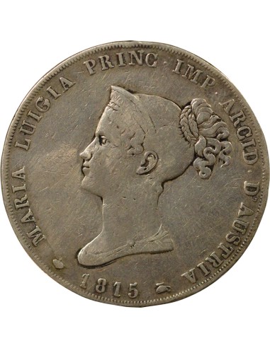 Duché de Parme et Plaisance Marie-Louise d'Autriche 5 lire Argent 1815 M Milan