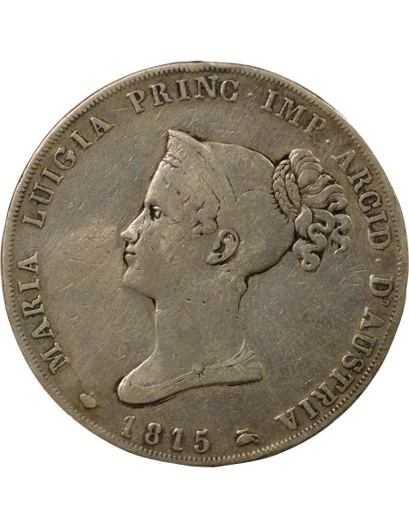 Duché de Parme et Plaisance Marie-Louise d'Autriche 5 lire Argent 1815 M Milan