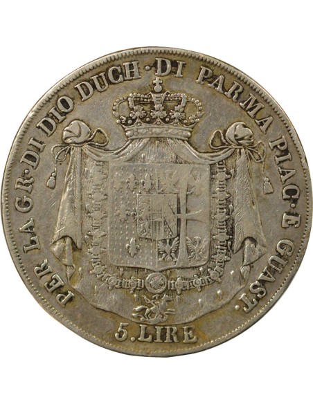 Duché de Parme et Plaisance Marie-Louise d'Autriche 5 lire Argent 1815 M Milan