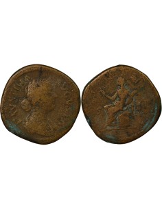 Rome Empire Faustine Jeune Cérès 1 sesterce Laiton 161-175 R Rome