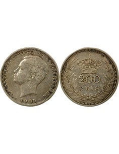 Portugal Manuel II 200 reis Argent 1909 Lisbonne