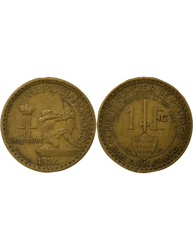 Monaco Hercule 1 franc Cupronickel 1924 (p) Poissy