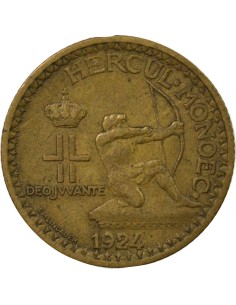 Monaco Hercule 1 franc Cupronickel 1924 (p) Poissy 2