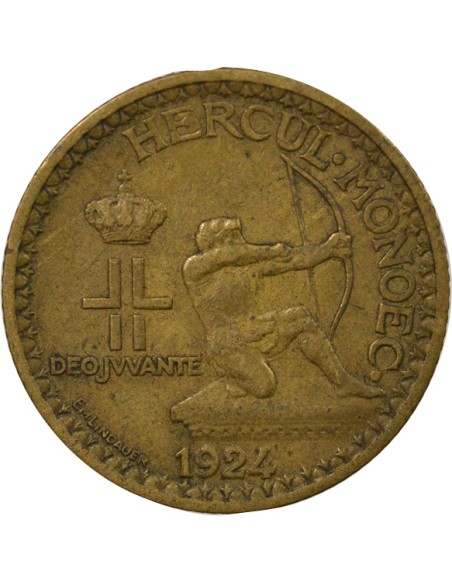 Monaco Hercule 1 franc Cupronickel 1924 (p) Poissy