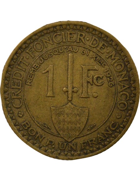 Monaco Hercule 1 franc Cupronickel 1924 (p) Poissy