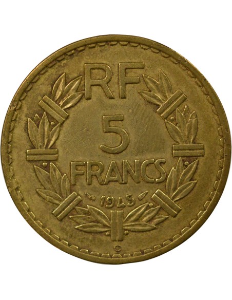 Lavrillier Bronze Aluminium 5 francs Bronze-Alu 1945 C Castelsarrasin