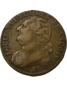 Louis XVI Au Faisceau 12 denier Cuivre 1791 A - Paris 2