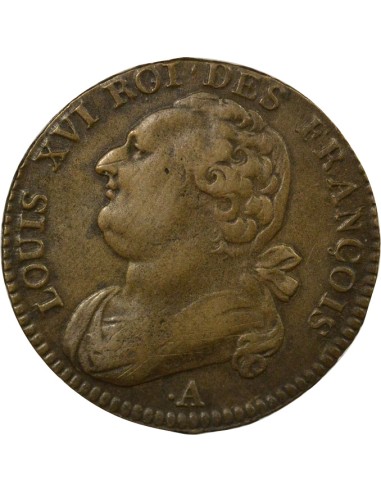Louis XVI Au Faisceau 12 denier Cuivre 1791 A - Paris