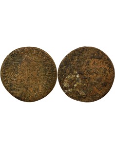 Louis XIV Au Buste Habillé 1 liard Cuivre 1698 Besançon