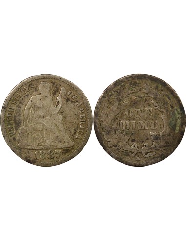 USA Seated Liberty 1 dime Argent 1887 S San Francisco