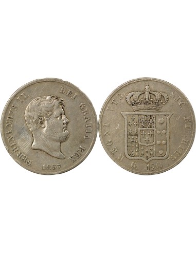 Naples et Sicile Ferdinand II des Deux-Siciles 120 grana Argent 1857 Naples