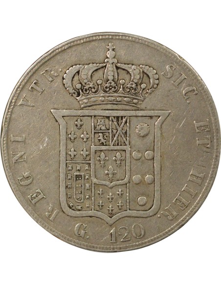 Naples et Sicile Ferdinand II des Deux-Siciles 120 grana Argent 1857 Naples