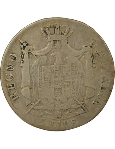 Roi d'Italie 5 lire Argent 1808 M Milan