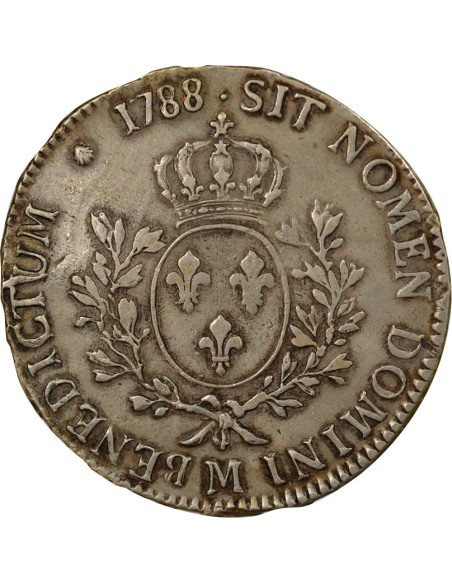 Louis XVI Au Buste Habillé 1 ecu Argent 1788 M Toulouse