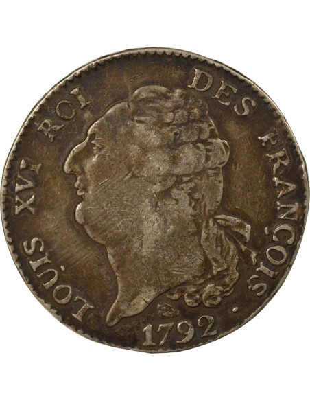 Louis XVI Au Génie 1 ecu Argent 1792 M Toulouse