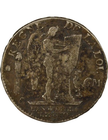Louis XVI Au Génie 1 ecu Argent 1792 M Toulouse