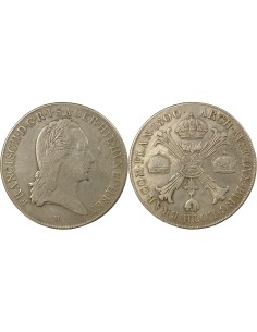 Pays-Bas Autrichiens François II du Saint-Empire Aux Couronnes 1 thaler Argent 1800 M Milan