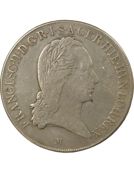 Pays-Bas Autrichiens François II du Saint-Empire Aux Couronnes 1 thaler Argent 1800 M Milan