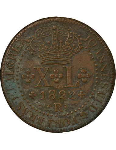 Brésil Jean VI du Portugal 40 reis Cuivre 1822 R Rio de Janeiro