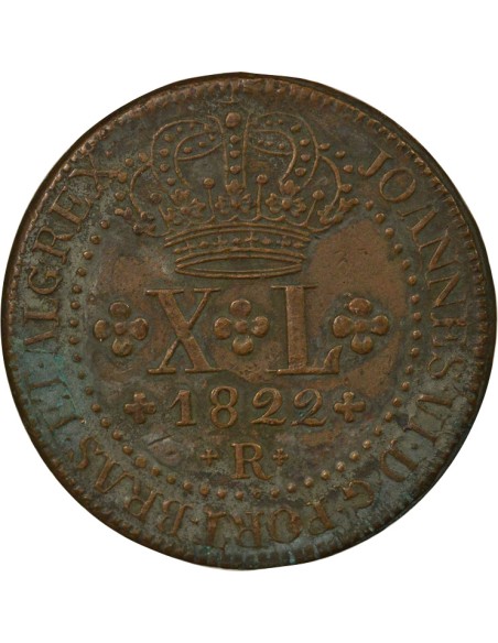 Brésil Jean VI du Portugal 40 reis Cuivre 1822 R Rio de Janeiro