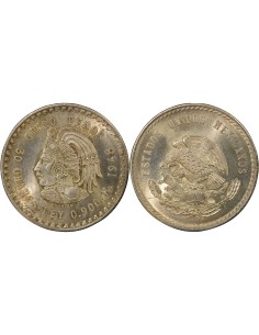 Mexique Cuauhtemoc 5 pesos Argent 1948 Mo Mexico City