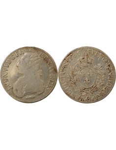 Louis XVI Au Buste Habillé 1 ecu Argent 1786 Q Perpignan