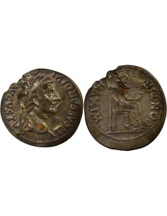 Rome Empire Tibère Pax 1 denier Cuivre plaqué Argent