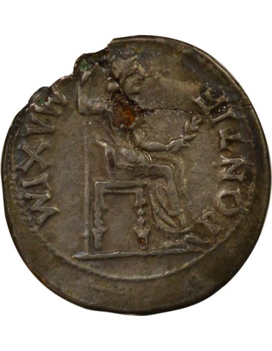 Rome Empire Tibère Pax 1 denier Cuivre plaqué Argent