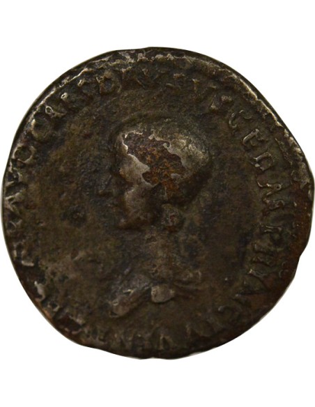 Rome Empire Néron Instruments sacerdotaux 1 denier Cuivre plaqué Argent