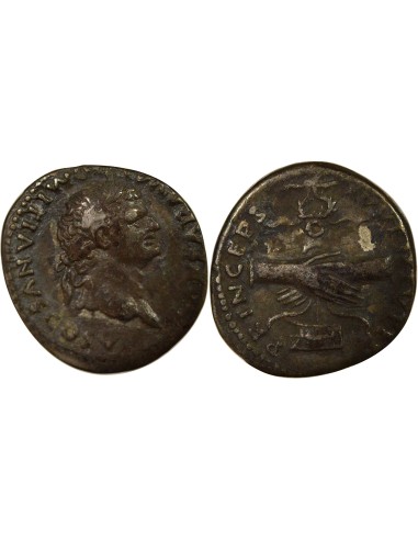 Rome Empire Domitien Mains jointes 1 denier Argent 79 R Rome
