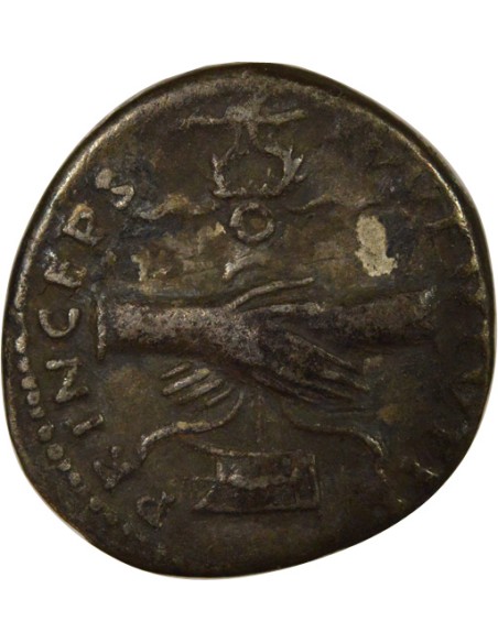 Rome Empire Domitien Mains jointes 1 denier Argent 79 R Rome